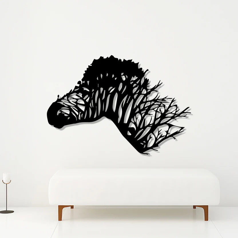 Zebra Silhouette Metal Wall Art