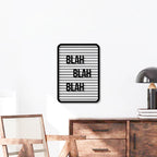 Blah Blah Blah Text Line Metal Wall Art