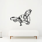 Women Pouring Wine Line Art Metal Wall Art 
