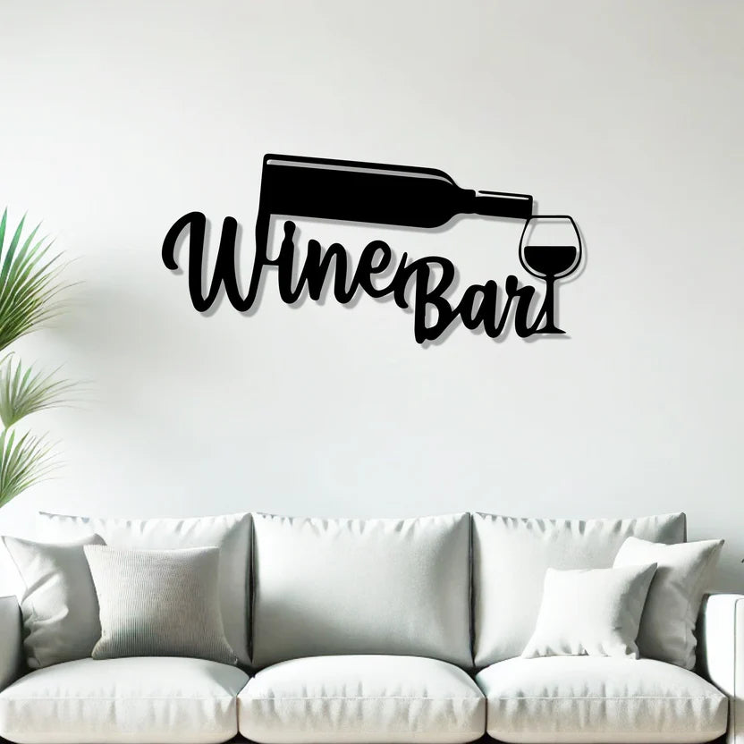 Glass Bar Sign Metal Wall Art
