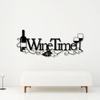  Wine Time Metal Wall Art