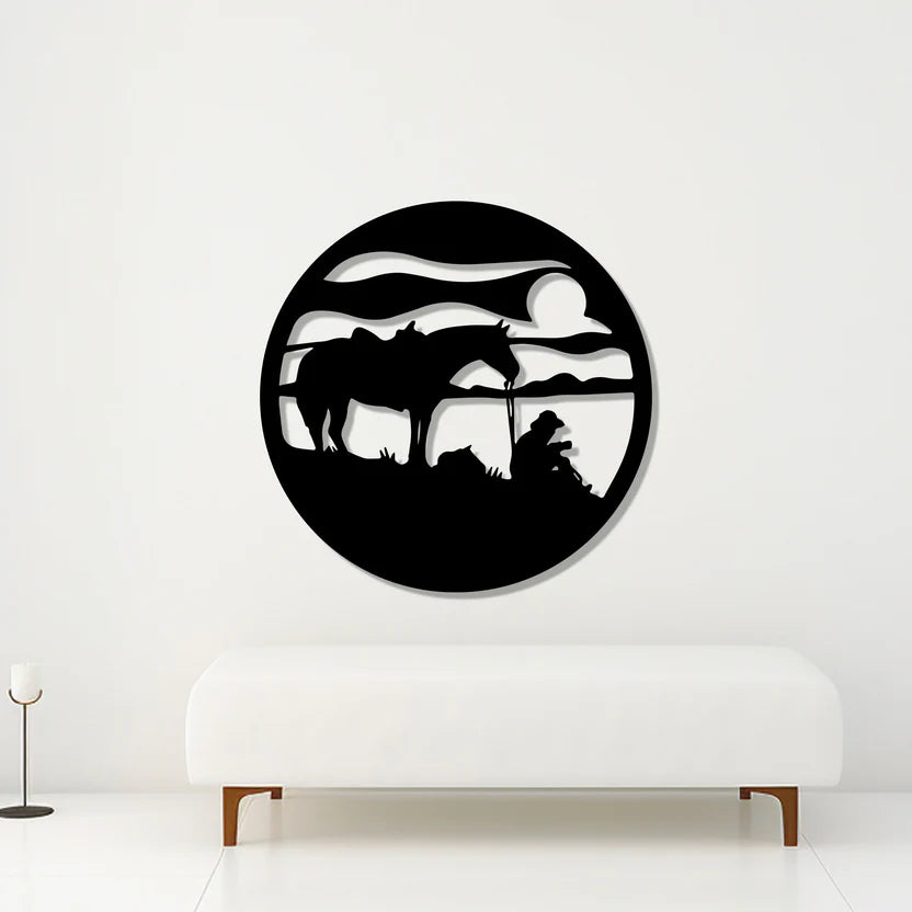 Horse Silhouette Metal Wall Art