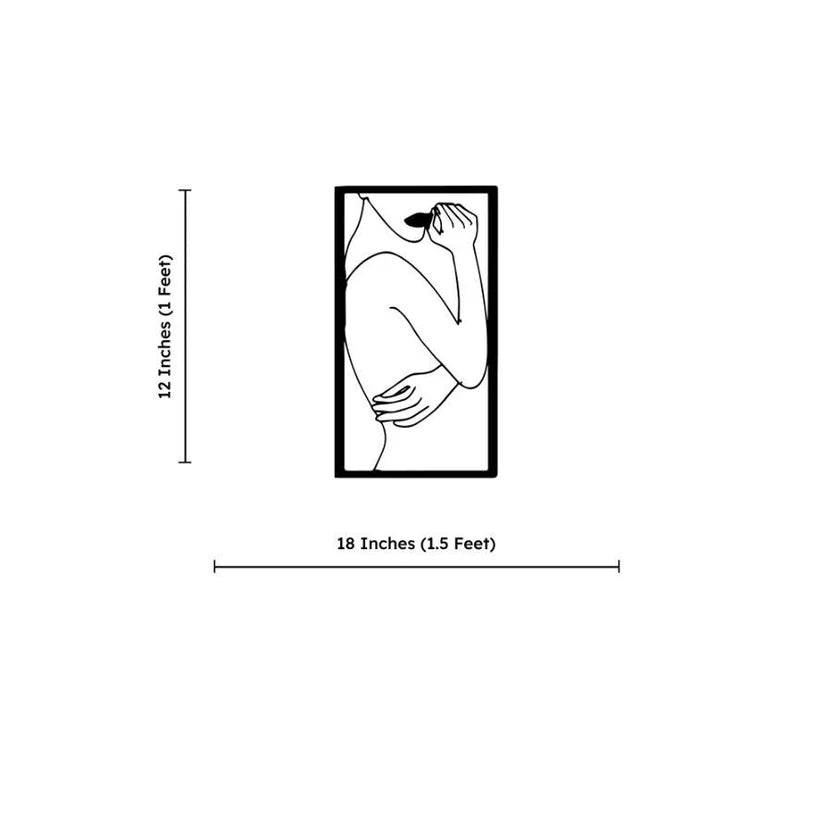 Girl Line Art Metal Wall Art