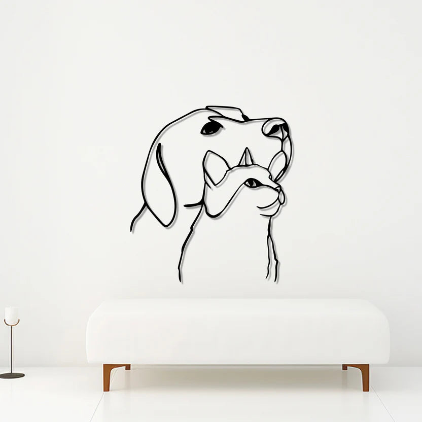 Dog & Cat Metal Wall Art 