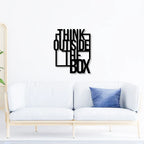 Think Outside The Box Metal Wall Art Decor – Creative Motivational Wall Hanging for Office & Living Room - Harshita Craft