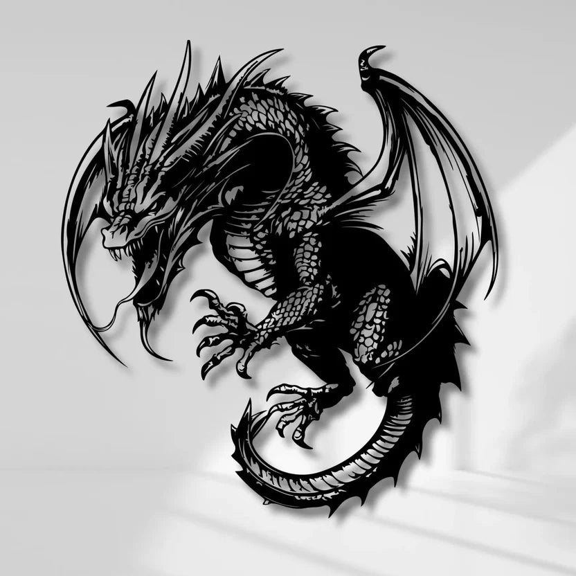 Dragon Silhouette Metal Wall Art 