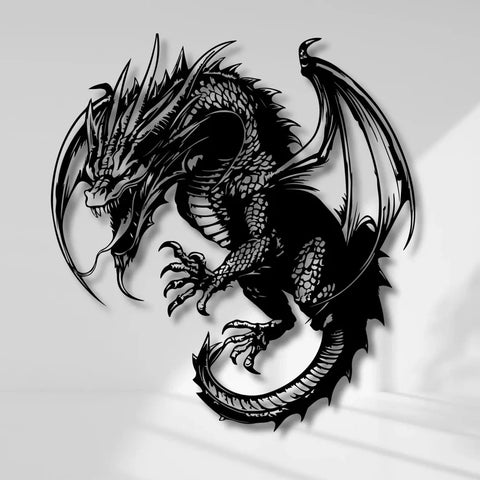 Dragon Silhouette Metal Wall Art 