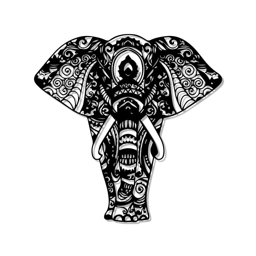 Mandala Elephant Metal Wall Art