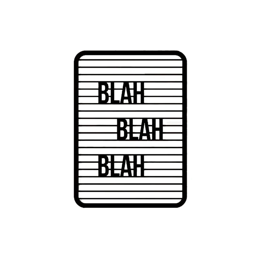 Blah Blah Blah Text Line Metal Wall Art