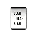 Blah Blah Blah Text Line Metal Wall Art