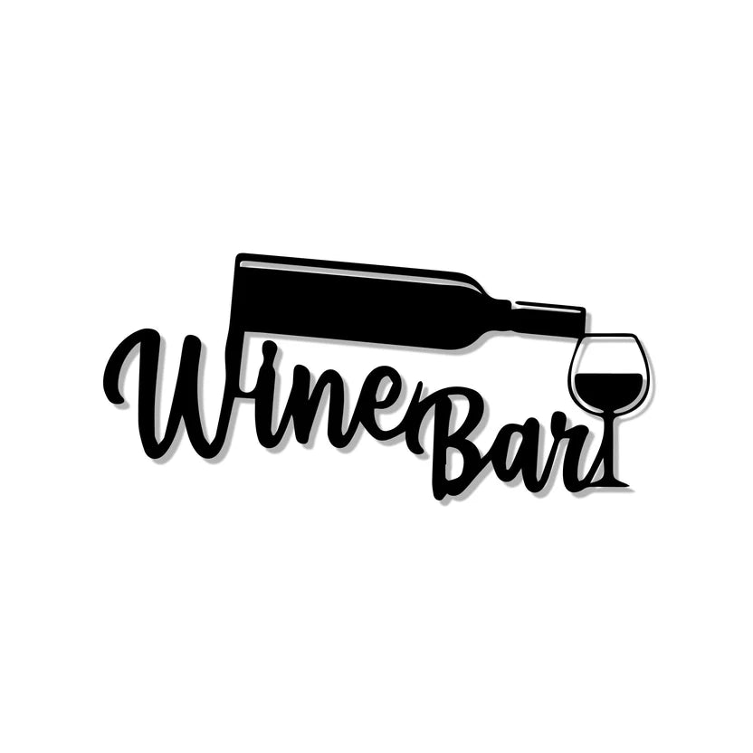 Glass Bar Sign Metal Wall Art
