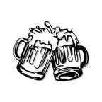 Beer Mugs Cheers Up Metal Wall Art