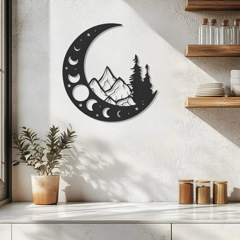 Lunar Mountainscape Metal Wall Art 