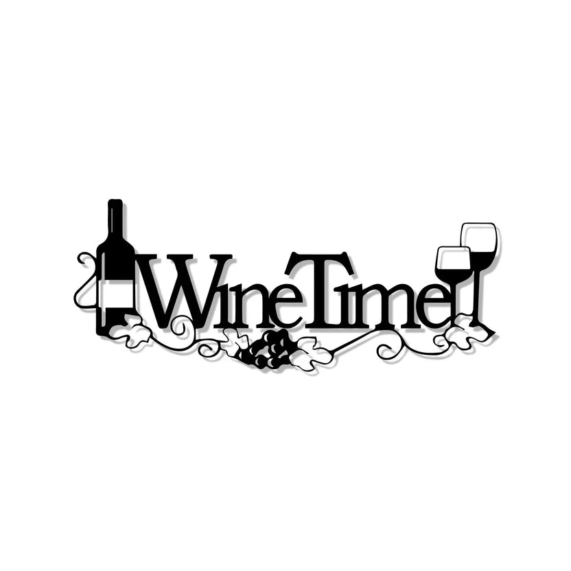  Wine Time Metal Wall Art