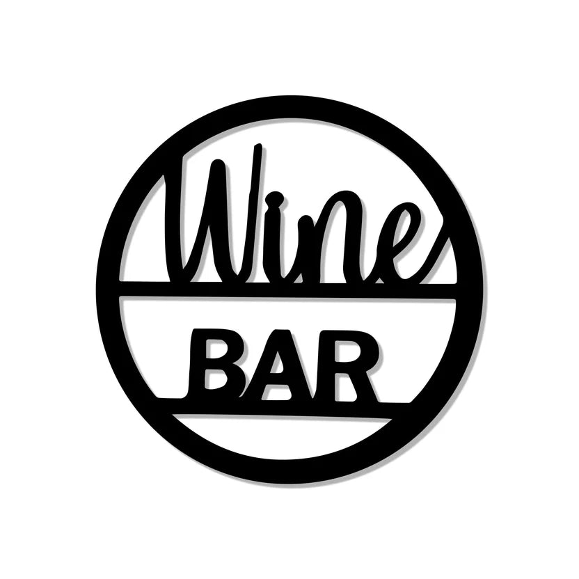 Bar Text Sign Metal Wall Art