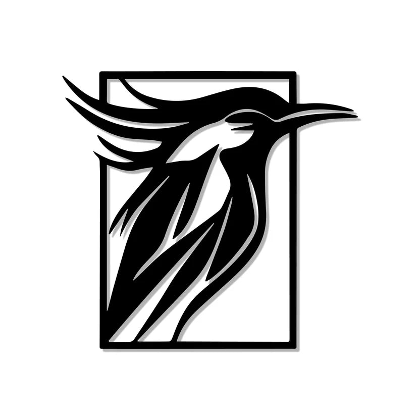 Sparrow Frame Metal Wall Art
