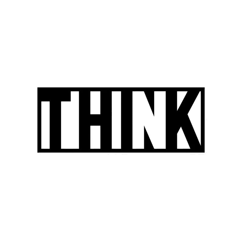 Think Text Rectangle Metal Wall Art 