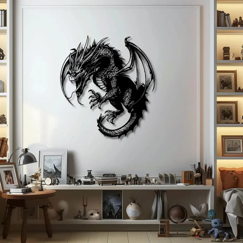 Dragon Silhouette Metal Wall Art 