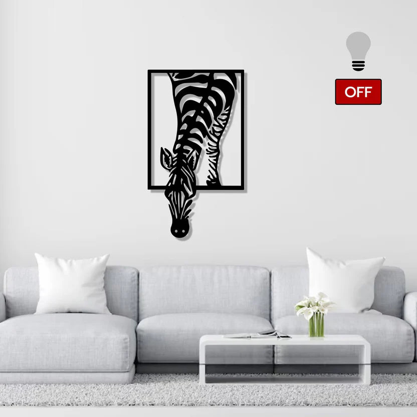 Abstract Zebra Metal Wall Art