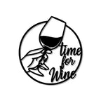 Wine Text with Glass Metal Wall Art 