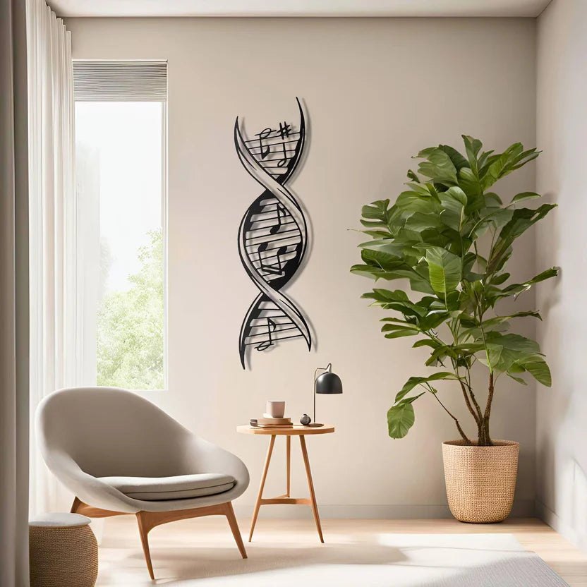 DNA Music Metal Wall Art