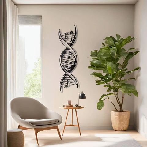 DNA Music Metal Wall Art
