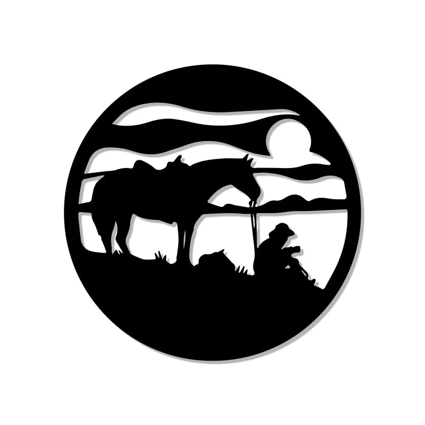 Horse Silhouette Metal Wall Art