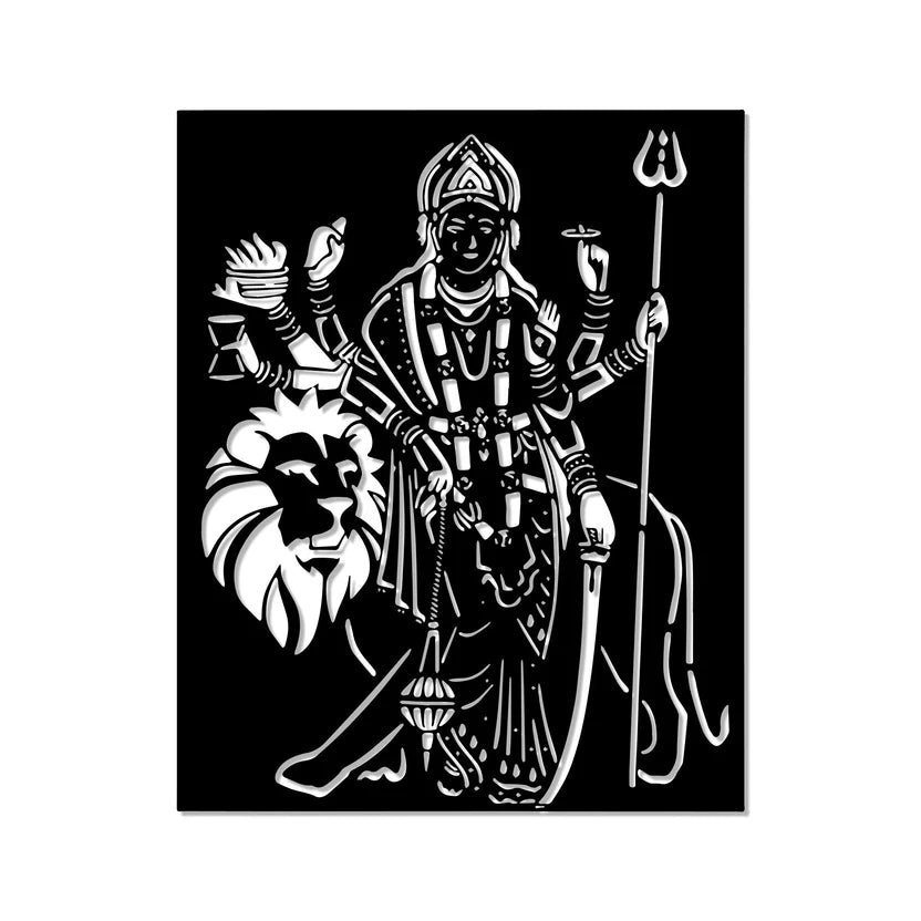 Sherawali Mata Metal Wall Art 