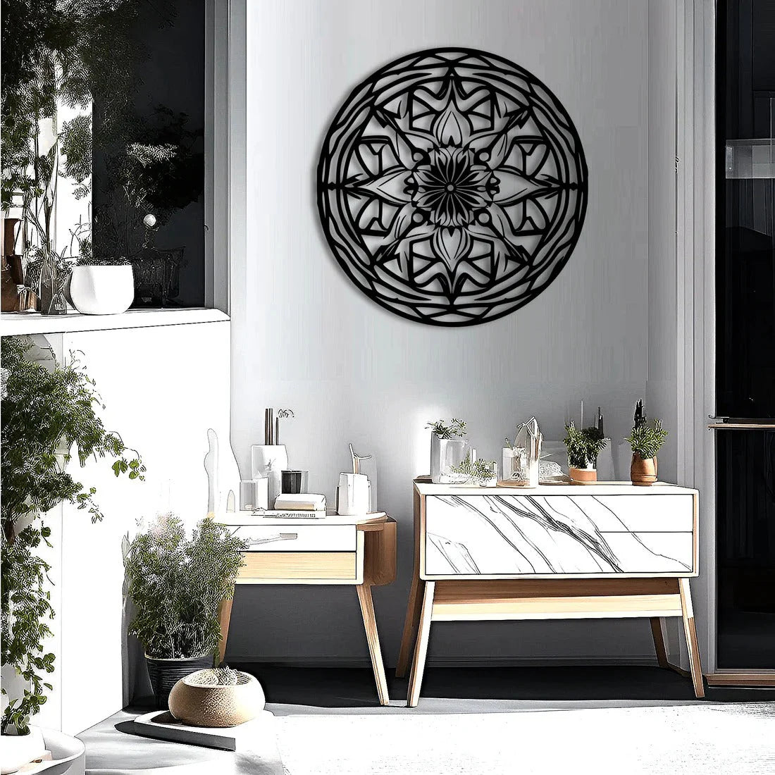 Hypnotic Circular Mandala Metal Wall Art