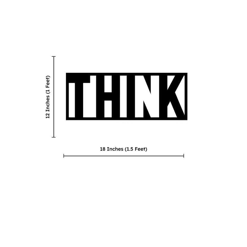 Think Text Rectangle Metal Wall Art 