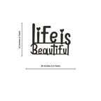 Life Is Beautiful Metal Wall Art Decor – Inspirational Wall Hanging - Harshita Craft
