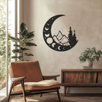 Lunar Mountainscape Metal Wall Art 