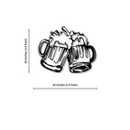 Beer Mugs Cheers Up Metal Wall Art