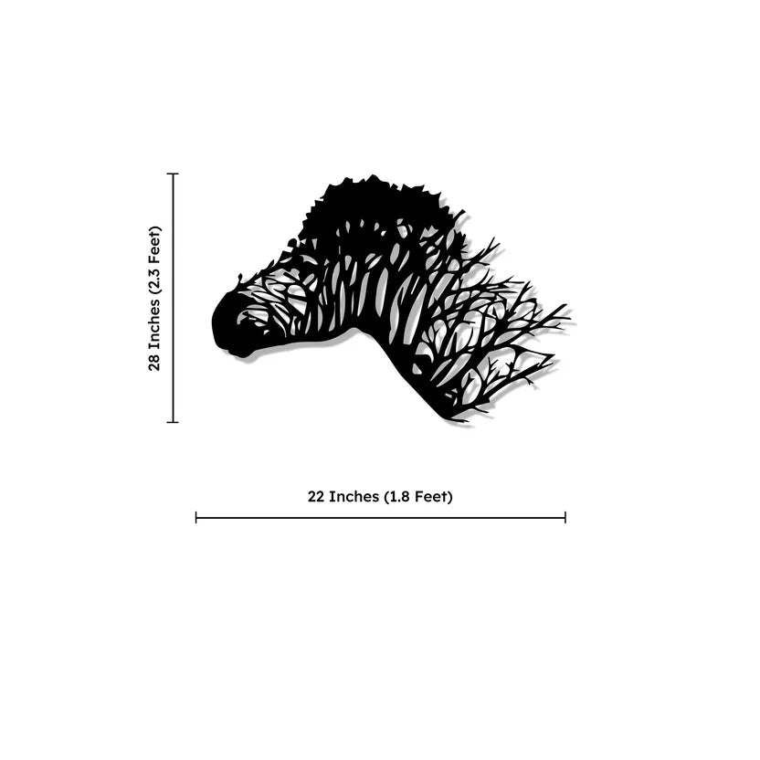 Zebra Silhouette Metal Wall Art