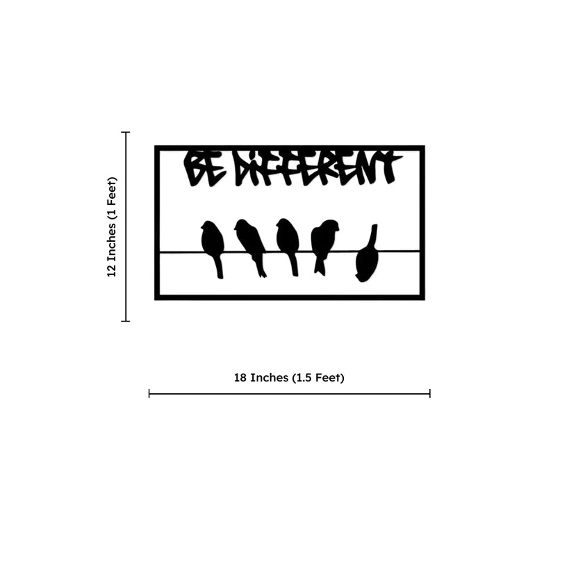 Be Different Metal Wall Art Decor – Creative Motivational Wall Hanging - Harshita Craft