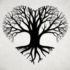 Heart Shape Tree of Life Metal Wall Art