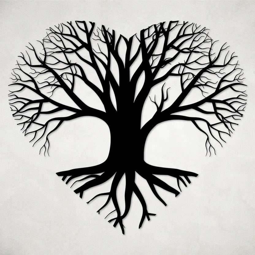 Heart Shape Tree of Life Metal Wall Art