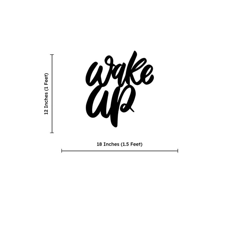Wake Up Text Metal Wall Art