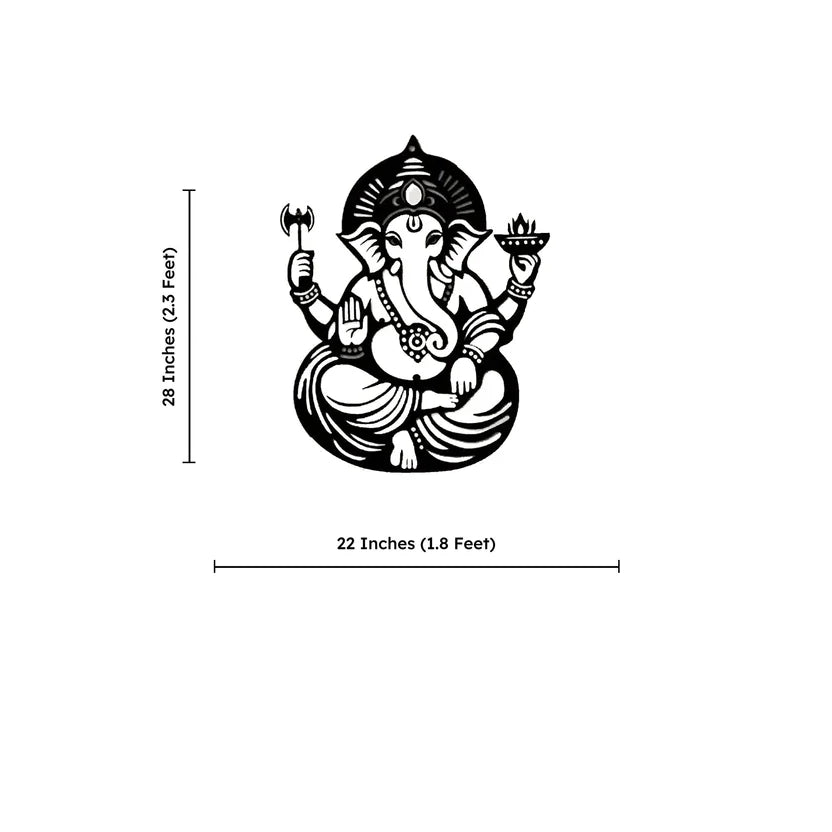 Shree Ganesha Metal Wall Art Decor – Blessings & Prosperity Wall Hanging - Harshita Craft