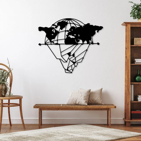 World Map Metal Wall Art