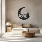 Lunar Mountainscape Metal Wall Art 