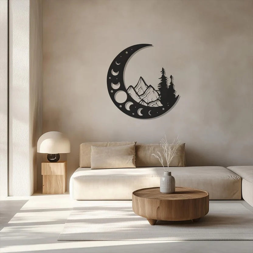 Lunar Mountainscape Metal Wall Art 