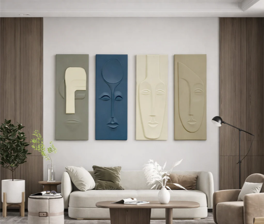 Visage Aura – Modern Geometric Face Wall Art - Harshita Craft