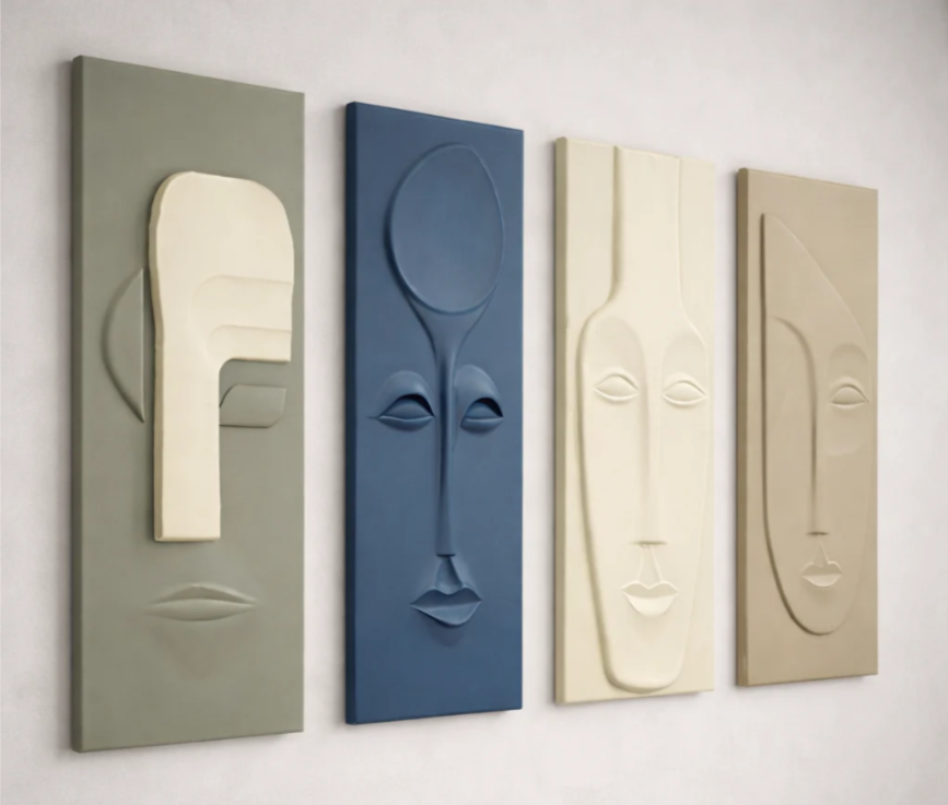 Visage Aura – Modern Geometric Face Wall Art - Harshita Craft
