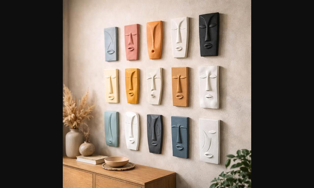 Echoes of Expression – Geometric Face Wall Art - Harshita Craft