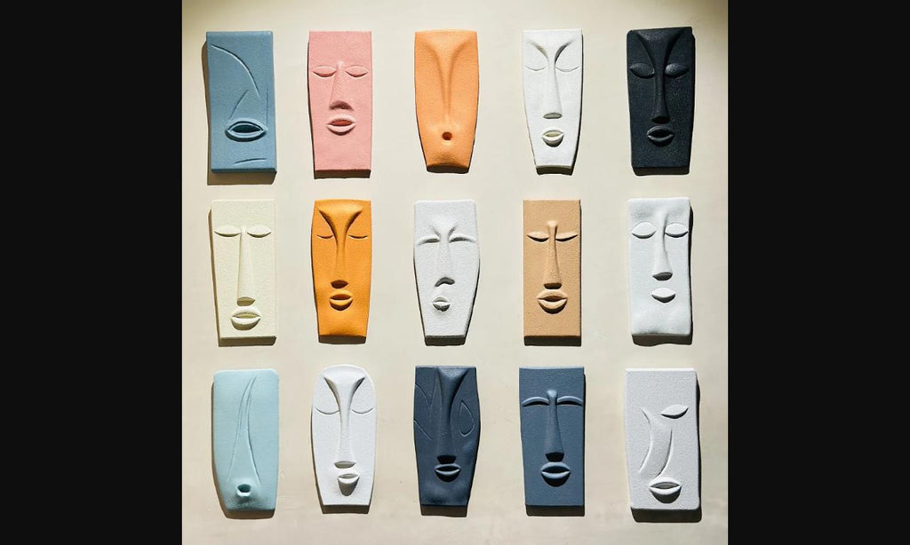 Echoes of Expression – Geometric Face Wall Art - Harshita Craft