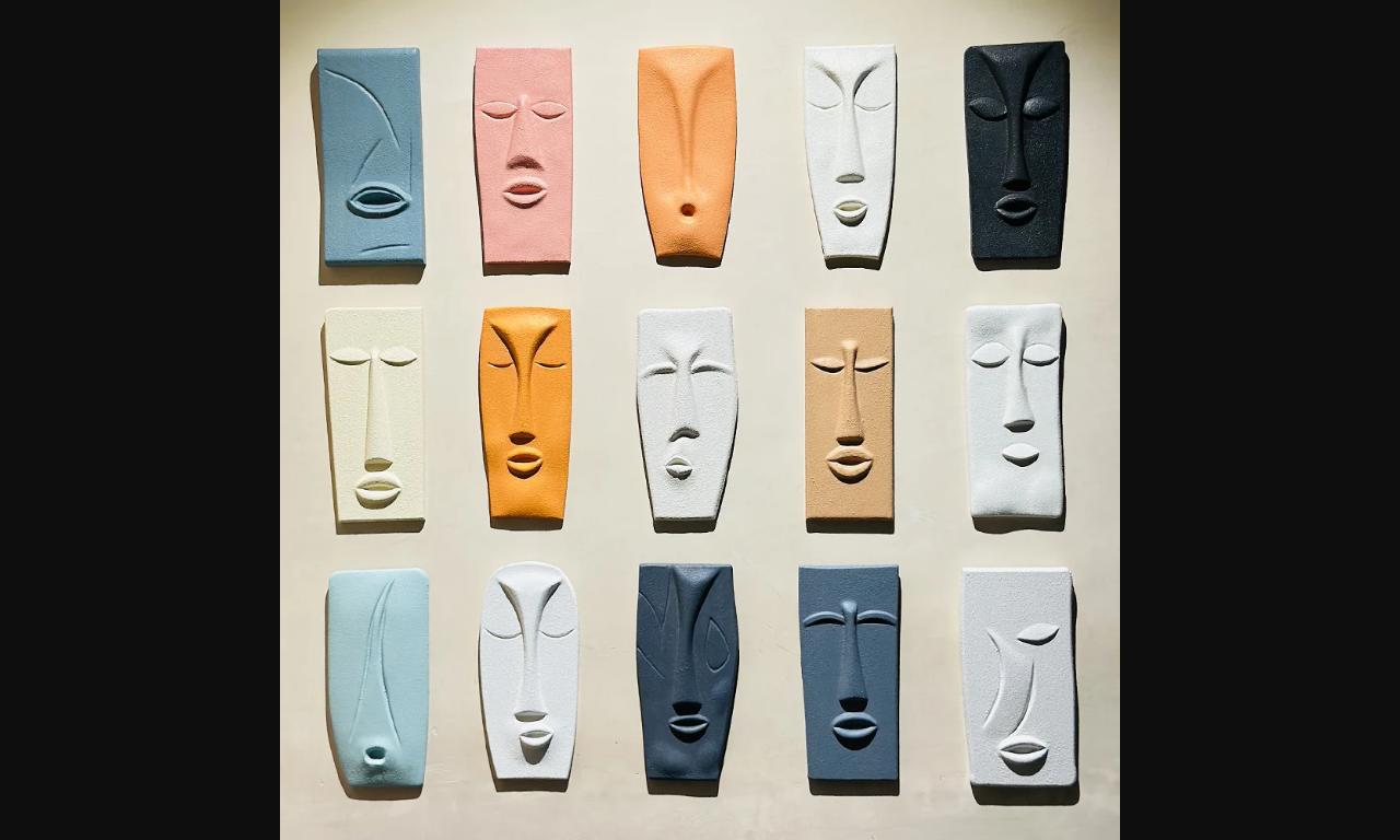 Echoes of Expression – Geometric Face Wall Art - Harshita Craft