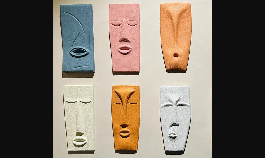 Echoes of Expression – Geometric Face Wall Art - Harshita Craft