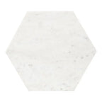 Hexagon Shape Marble Top Black Stand Side Table - Decor Mantra 