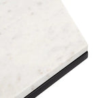 Hexagon Shape Marble Top Black Stand Side Table - Decor Mantra 